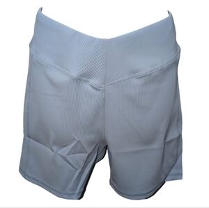 Cupshe‎ Blue V Waist Ribbed Biker Shorts